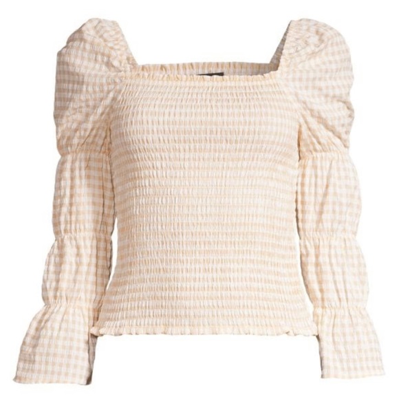 NWT DESIGN365 PINK GINHAM SMOCKED TOP SIZE MEDIUM - Picture 4 of 7